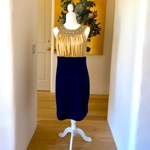 Beautiful Jeweled Collar Satin & Jersey Special Occassion Dress